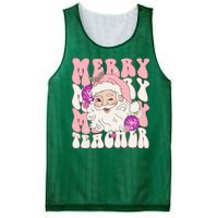 Merry Christmas Cute Teacher Disco Santa Mesh Reversible Basketball Jersey Tank