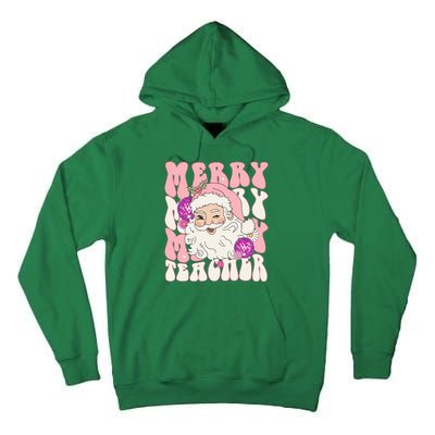 Merry Christmas Cute Teacher Disco Santa Tall Hoodie