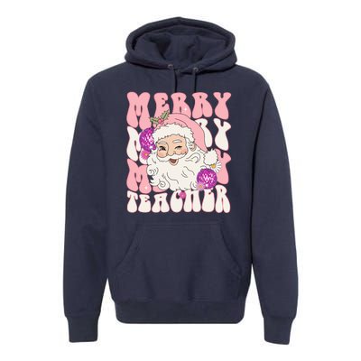 Merry Christmas Cute Teacher Disco Santa Premium Hoodie