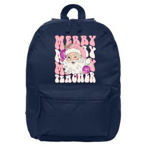 Merry Christmas Cute Teacher Disco Santa 16 in Basic Backpack