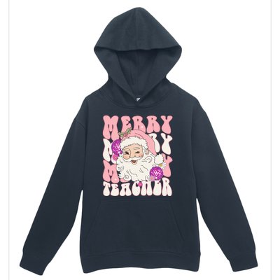 Merry Christmas Cute Teacher Disco Santa Urban Pullover Hoodie