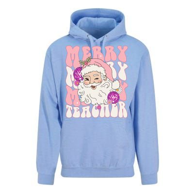 Merry Christmas Cute Teacher Disco Santa Unisex Surf Hoodie