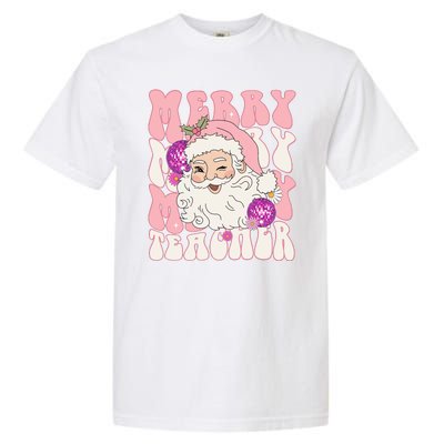 Merry Christmas Cute Teacher Disco Santa Garment-Dyed Heavyweight T-Shirt