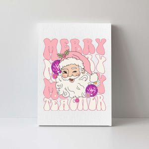 Merry Christmas Cute Teacher Disco Santa Canvas