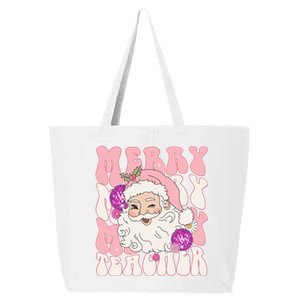 Merry Christmas Cute Teacher Disco Santa 25L Jumbo Tote