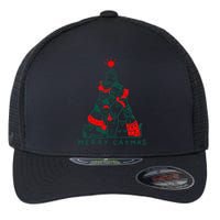 Merry Catmas Cat Christmas Tree Xmas Decorations Flexfit Unipanel Trucker Cap