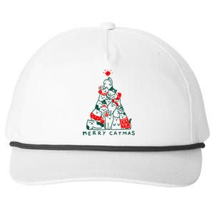 Merry Catmas Cat Christmas Tree Xmas Decorations Snapback Five-Panel Rope Hat