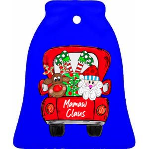 Mamaw Clause Christmas Truck Reindeer Santa Gift Ceramic Bell Ornament