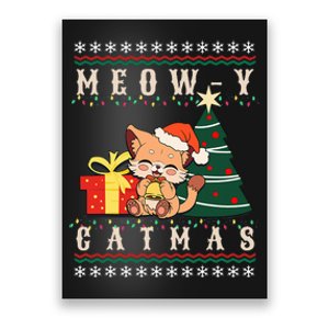 Meowy Catmas Cat Christmas Tree Xmas  Funny Santa  Poster