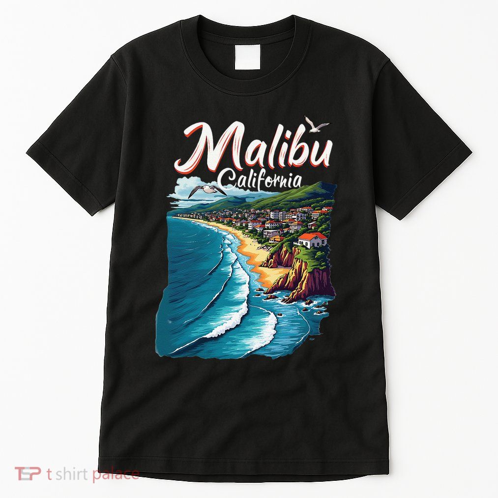 Malibu California Coastal Scenic Beach Tall T-Shirt