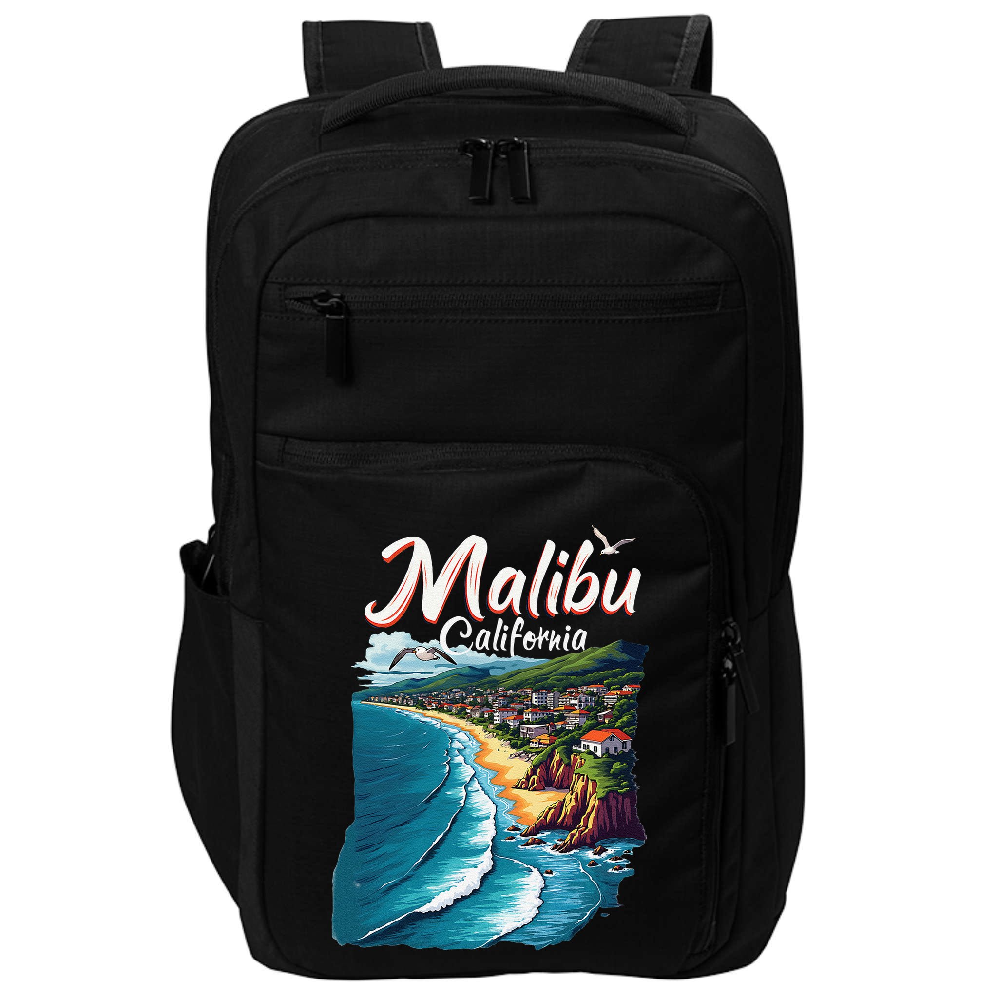 Malibu California Coastal Scenic Beach Impact Tech Backpack