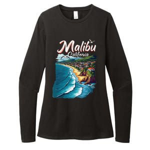 Malibu California Coastal Scenic Beach Womens CVC Long Sleeve Shirt