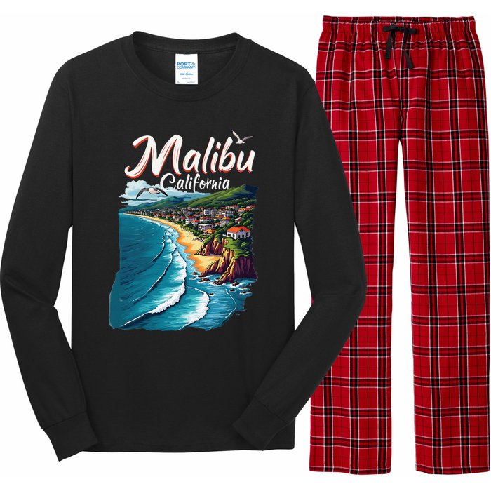 Malibu California Coastal Scenic Beach Long Sleeve Pajama Set