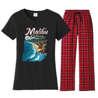 Malibu California Coastal Scenic Beach Women's Flannel Pajama Set