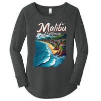 Malibu California Coastal Scenic Beach Women's Perfect Tri Tunic Long Sleeve Shirt