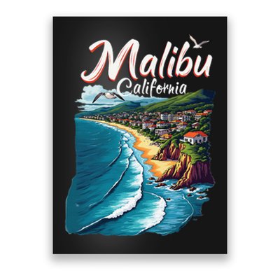 Malibu California Coastal Scenic Beach Poster