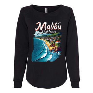 Malibu California Coastal Scenic Beach Womens California Wash Sweatshirt