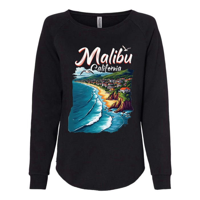 Malibu California Coastal Scenic Beach Womens California Wash Sweatshirt