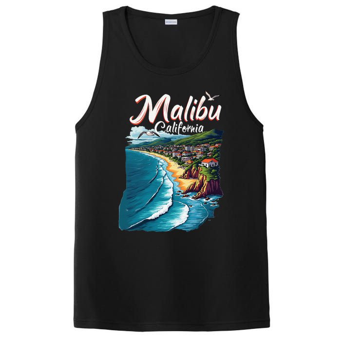 Malibu California Coastal Scenic Beach PosiCharge Competitor Tank