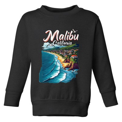 Malibu California Coastal Scenic Beach Toddler Sweatshirt