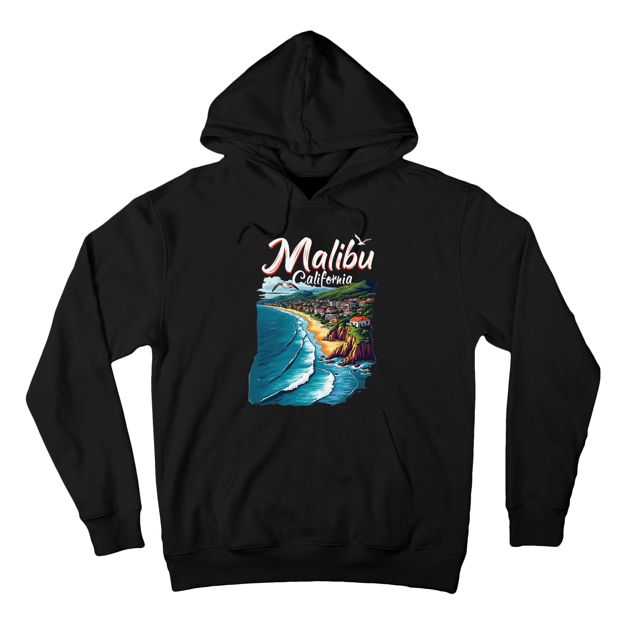 Malibu California Coastal Scenic Beach Tall Hoodie
