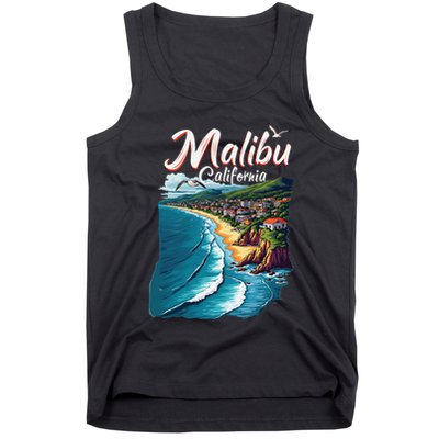Malibu California Coastal Scenic Beach Tank Top