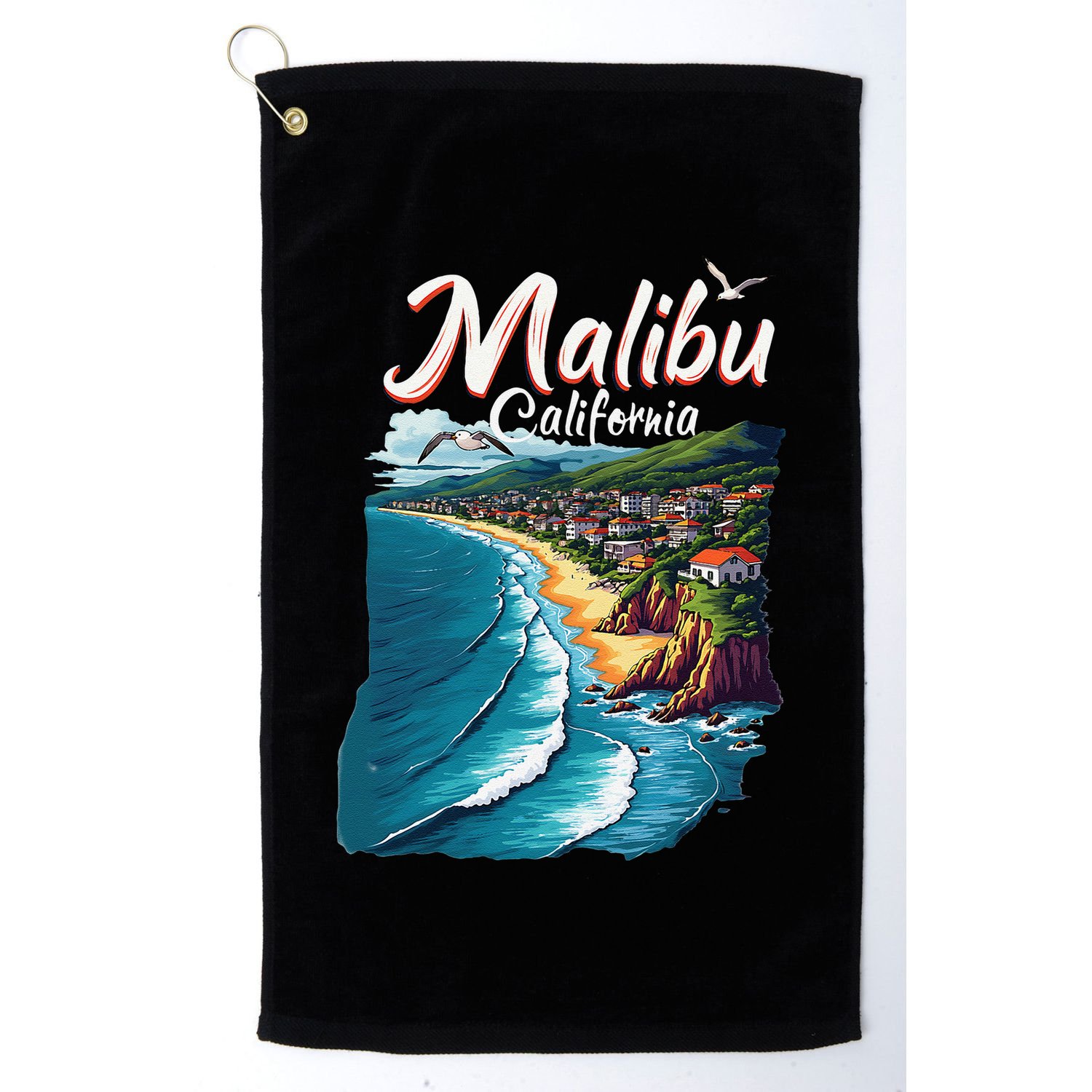 Malibu California Coastal Scenic Beach Golf Towel