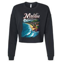 Malibu California Coastal Scenic Beach Cropped Pullover Crew