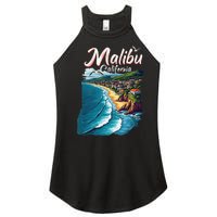 Malibu California Coastal Scenic Beach Women's Perfect Tri Rocker Tank