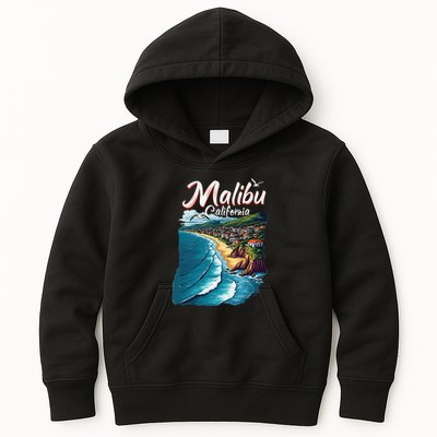 Malibu California Coastal Scenic Beach Kids Hoodie
