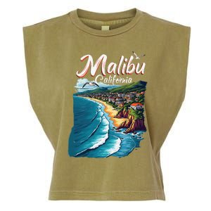 Malibu California Coastal Scenic Beach Garment-Dyed Women's Muscle Tee