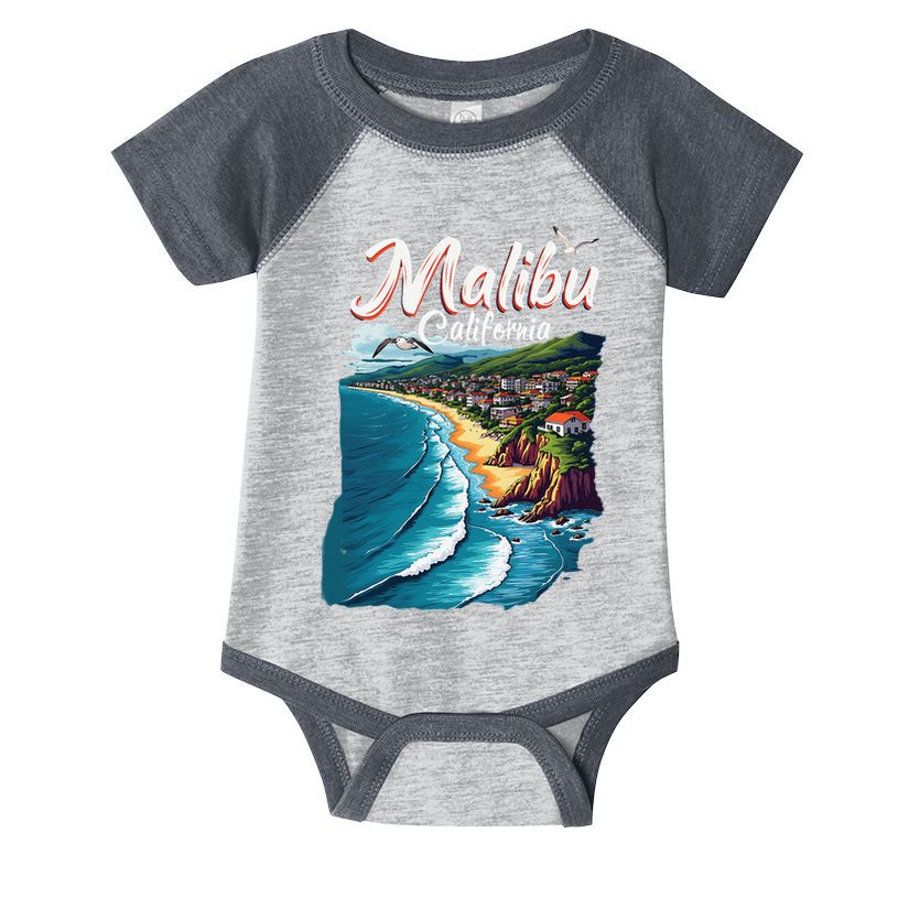 Malibu California Coastal Scenic Beach Infant Baby Jersey Bodysuit