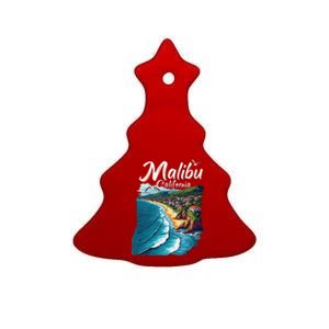 Malibu California Coastal Scenic Beach Ceramic Tree Ornament