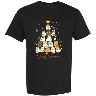 Merry Catmas Cat Christmas Tree Cat Lover Garment-Dyed Heavyweight T-Shirt