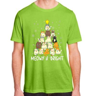 Meowy Catmas Cat Christmas Tree Xmas Funny Santa Adult ChromaSoft Performance T-Shirt