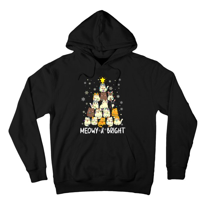 Meowy Catmas Cat Christmas Tree Xmas Funny Santa Hoodie