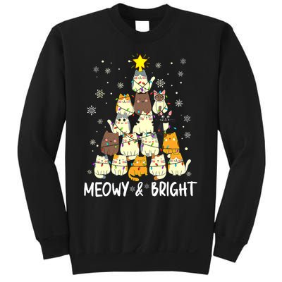 Meowy Catmas Cat Christmas Tree Xmas Funny Santa Sweatshirt