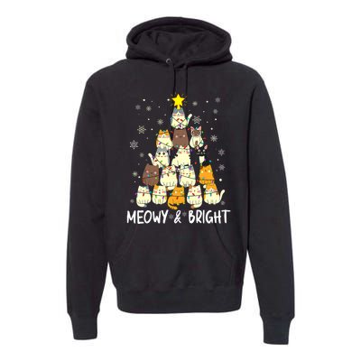 Meowy Catmas Cat Christmas Tree Xmas Funny Santa Premium Hoodie