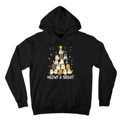 Meowy Catmas Cat Christmas Tree Xmas Funny Santa Tall Hoodie