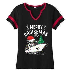 Merry Cruisemas Cruise Ship Family Christmas Funny Ladies Halftime Notch Neck Tee