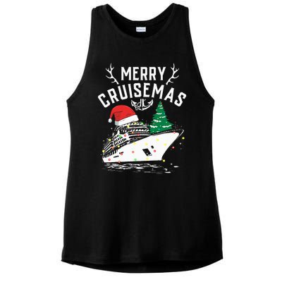 Merry Cruisemas Cruise Ship Family Christmas Funny Ladies PosiCharge Tri-Blend Wicking Tank