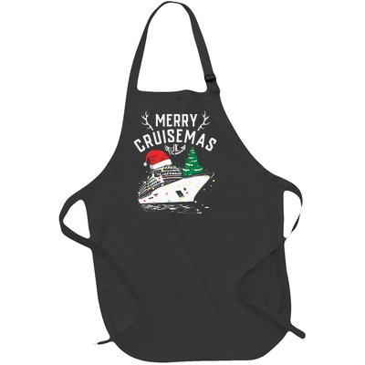 Merry Cruisemas Cruise Ship Family Christmas Funny Full-Length Apron With Pockets