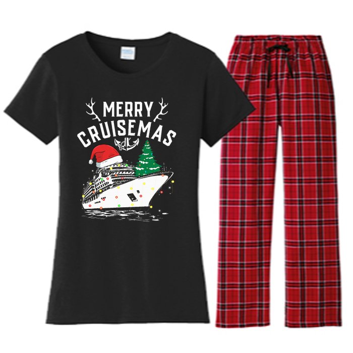 Merry Cruisemas Cruise Ship Family Christmas Funny Women's Flannel Pajama Set