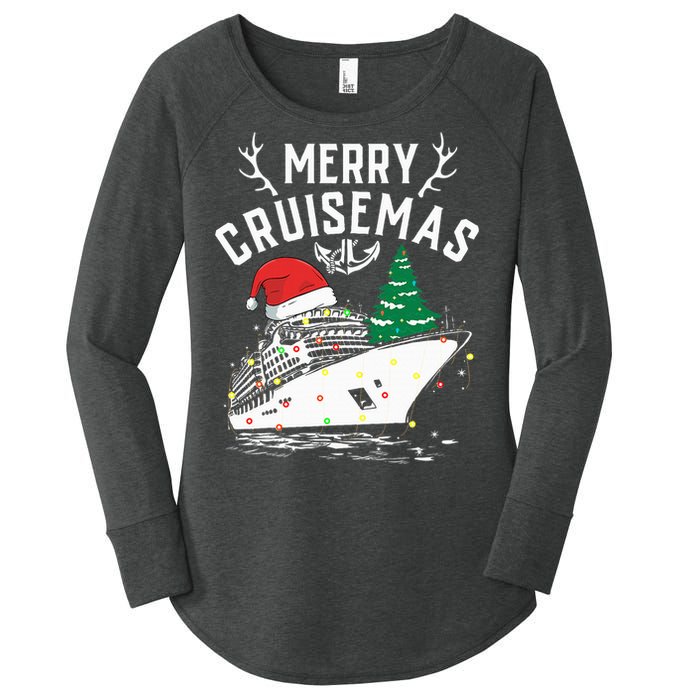 Merry Cruisemas Cruise Ship Family Christmas Funny Women's Perfect Tri Tunic Long Sleeve Shirt