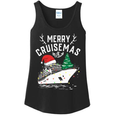 Merry Cruisemas Cruise Ship Family Christmas Funny Ladies Essential Tank