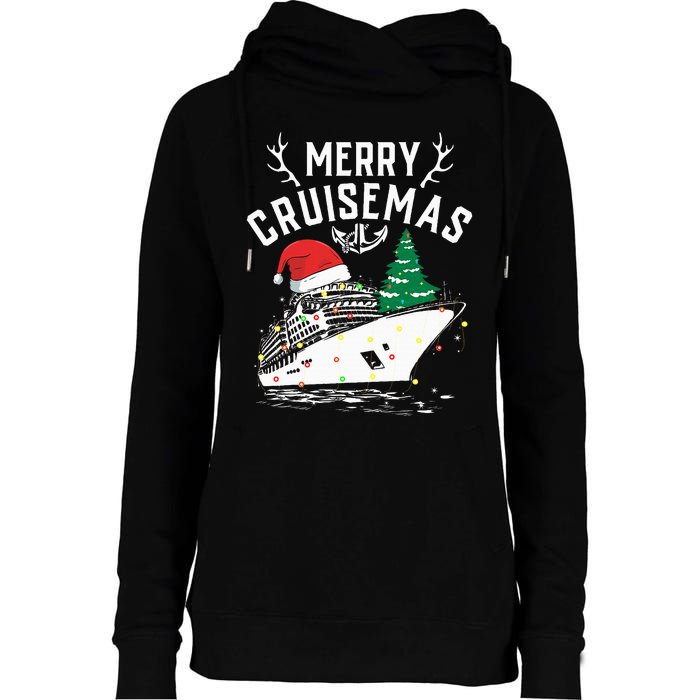 Merry Cruisemas Cruise Ship Family Christmas Funny Womens Funnel Neck Pullover Hood