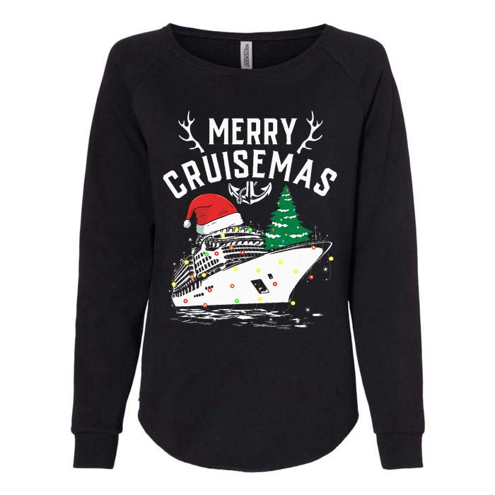 Merry Cruisemas Cruise Ship Family Christmas Funny Womens California Wash Sweatshirt