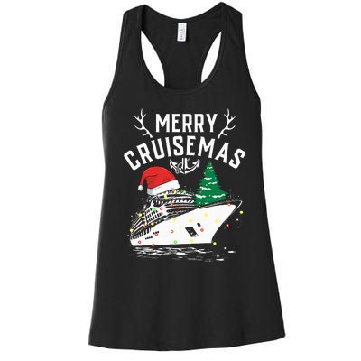 Merry Cruisemas Cruise Ship Family Christmas Funny Women's Racerback Tank