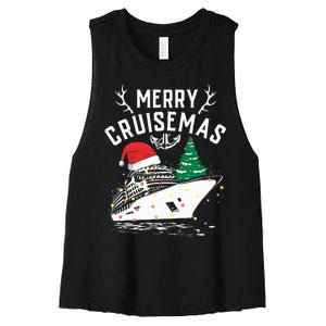 Merry Cruisemas Cruise Ship Family Christmas Funny Women's Racerback Cropped Tank