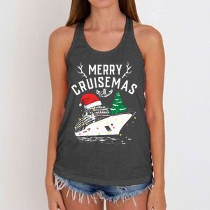 Merry Cruisemas Cruise Ship Family Christmas Funny Women's Knotted Racerback Tank